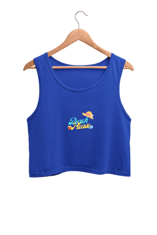 Beach Please Crop Tank Top